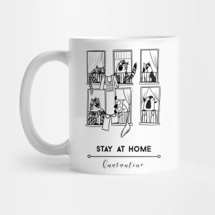 Stay At Home Funny Cat Social DIstancing Mug